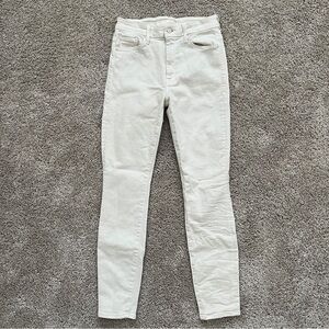 MOTHER Women's White Jeans Size 27 High Waisted Looker Ankle